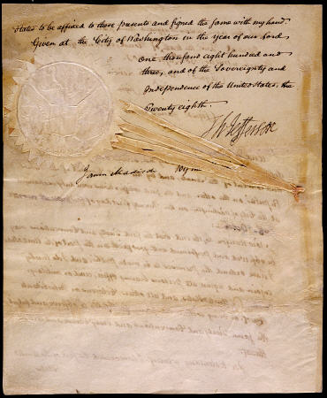 Document Constituting The Proclamation Of The Louisiana Purchase Treaty Signed By Thomas Jefferson A von 