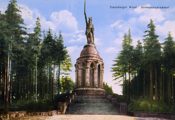 Detmold, Hermannsdenkmal, Fotopostkarte von 