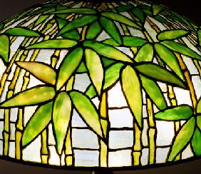 Detail From A ''Bamboo'' Leaded Glass And Bronze Table Lamp, Tiffany Studios