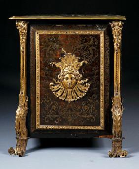 Detail Of Side Panel From A Louis XIV Ormolu-Mounted Boulle Brass-Inlaid Brown Tortoiseshell And Ebo