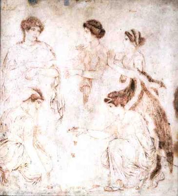 Dice Players, Herculaneum, 1st century AD (encaustic paint on marble) von 