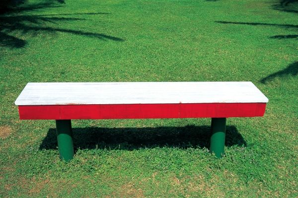 Empty wooden bench in garden (photo)  von 