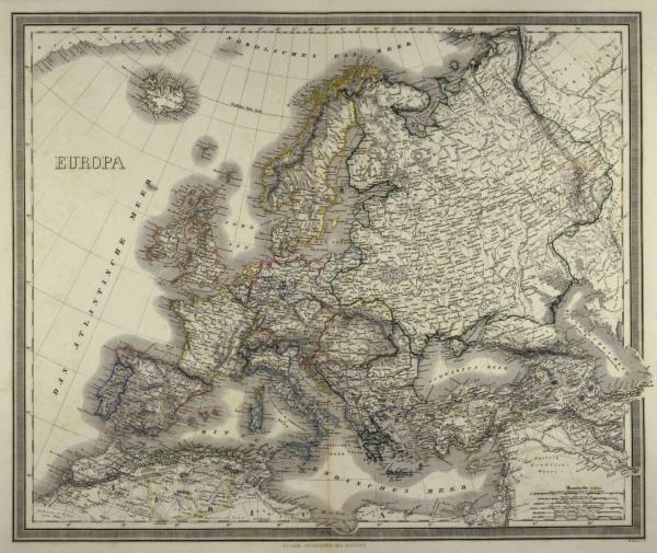 Europa-Karte um 1860 von 