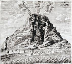 Engraving Of Vesuvius Erupting From ''Mundus Subterraneus'' By Athanasius Kircher (1602-1680)