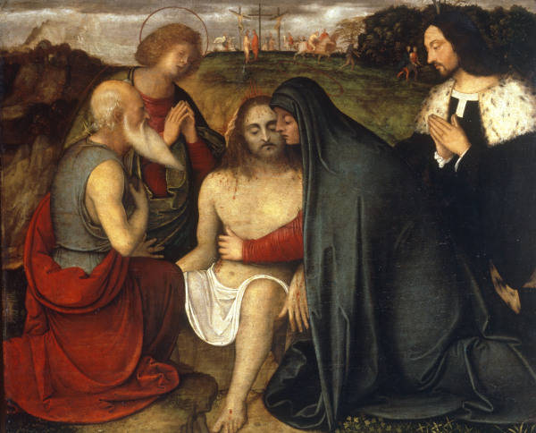 Giov.Agostina da Lodi, Pieta mit Hlgen. von 