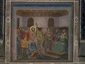 Giotto, Christus vor Kaiphas