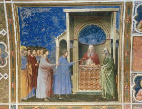 Giotto, Niederlegung der Staebe im Tempel