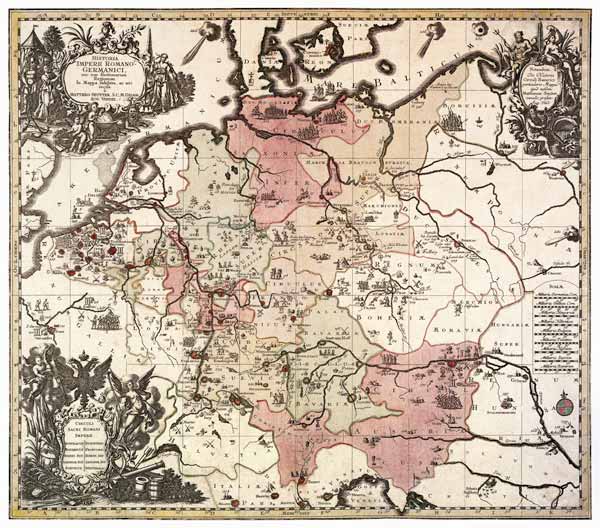 Historische Karte Deutschlands 1763 von 