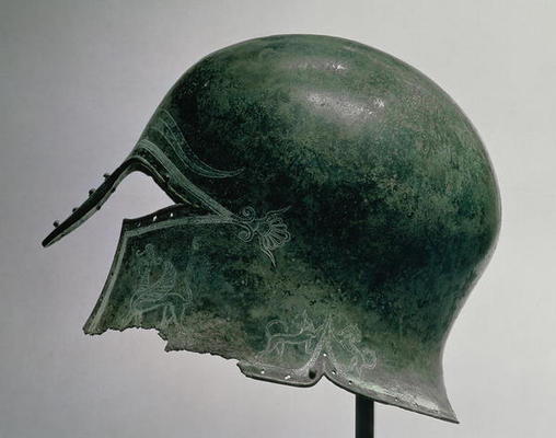 Helmet with incised decoration, Greek, c.5th century BC (bronze) von 