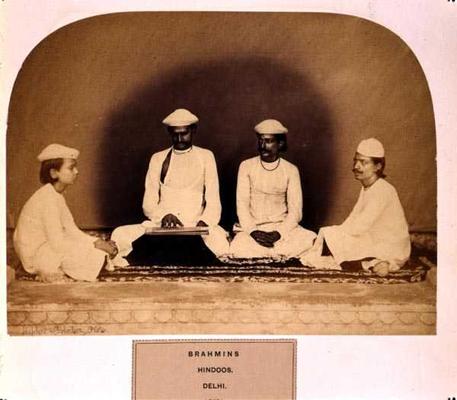 Hindu Brahmins in Delhi, 19th century (sepia photo) von 