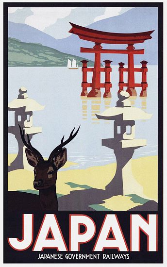Japan: Advertising poster for Japanese Government Railways von 