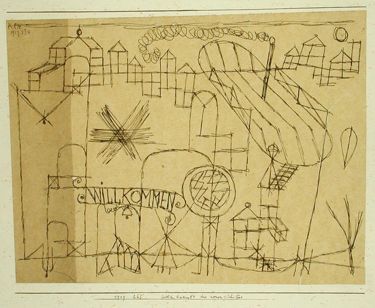 Joyous Arrival of the New Boat, 1919 (no 265) (pen on paper on cardboard)  von 