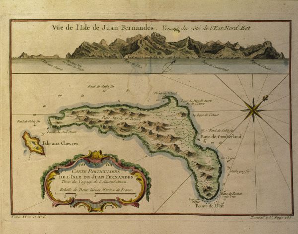 Juan-Fernández-Insel, Landkarte von 