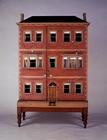 'Jubilee', a grand red brick three storey dollshouse, view of the front, English, early 1880's (mixe 1460
