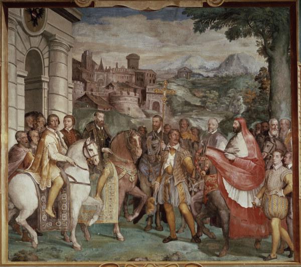 Karl V. empfängt Alessandro Farnese