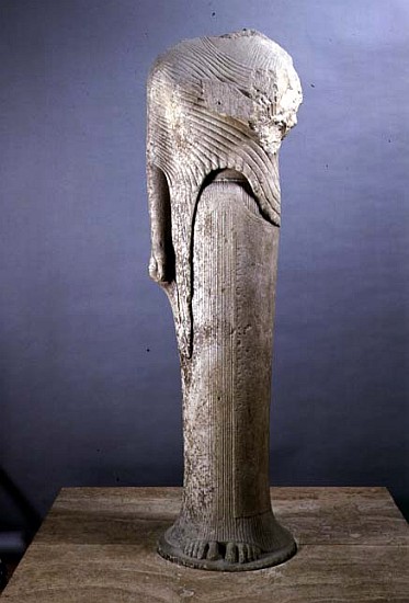 Kore figure dedicated Cheramyes, from the Sanctuary of Hera, Samos, c.570 BC (marble) von 