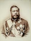 King Kalakaua (1836-91), late c19th (sepia photo) 14th