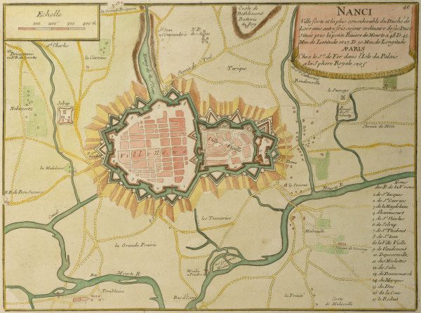 Landkarte Nancy und Umgebung 1705 von 
