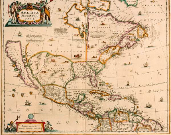Landkarte von Mittelamerika um 1660 von 