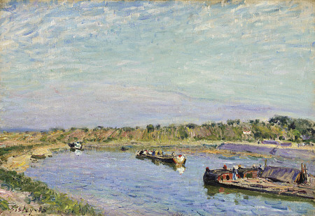 Le Port De Saint Mammes, Le Matin  Alfred Sisley (1839-1899) Oil On Canvas  15 1/4  X 21 5/8 In von 