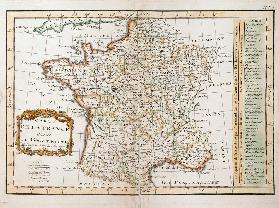 Landkarte von Frankreich, um 1780