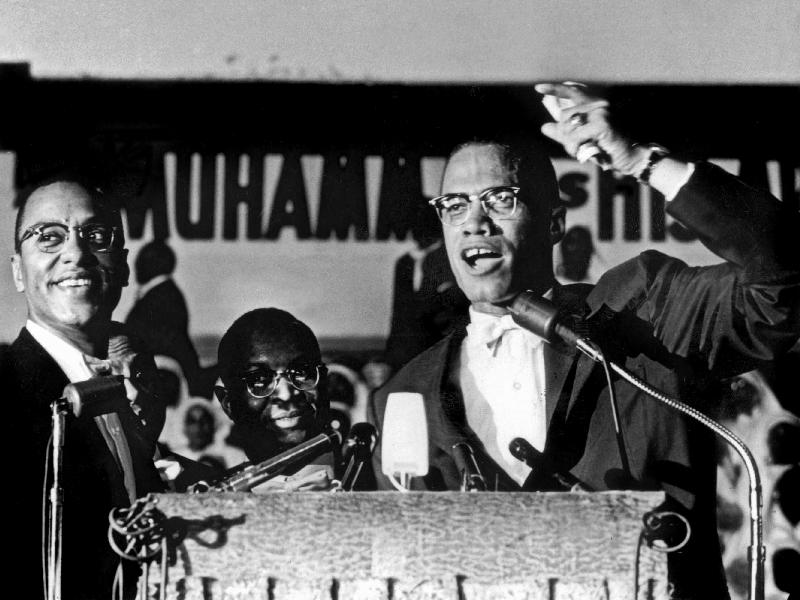 Malcolm X during a speech during a rally of Nation of Islam at Uline Arena, Washington, photo by Ric von 