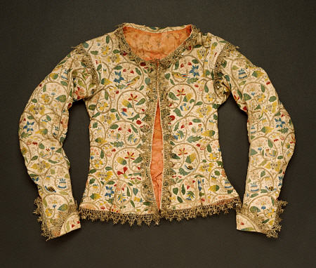 Margaret Layton''s Doublet Of Linen Embroidered With Brightly Coloured Silks And Silver-Gilt Thread von 