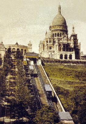 Montmartre, Paris: the funicular and the Sacre Coeur c. 1905