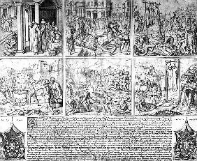 Martyrdom of the Carthusians (b/w print)