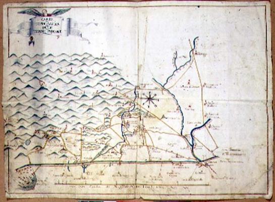 Map of Paduan Thermal Baths (w/c, pen & ink on paper) von 