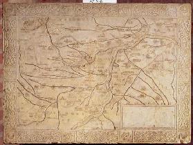 Map of the Mantuan territory, carved in low relief (marble) 19th