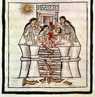 Ms Laur. Med. Palat. 218 f.84v Human sacrifice at the temple of Tezcatlipoca from a history of the A 15th