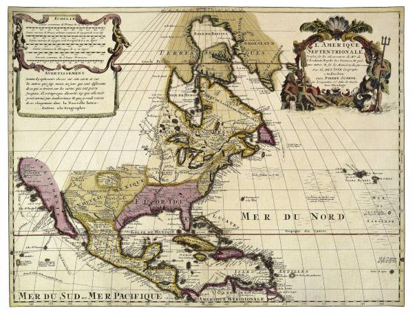 Nordamerika, Landkarte 1708 von 