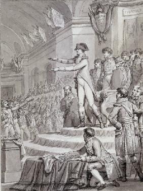 Napoleon erhaelt Treueeid der Ehrenlegion