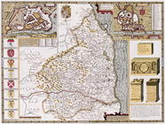 Northumberland, engraved by Jodocus Hondius (1563-1612) from John Speed's 'Theatre of the Empire of 1438