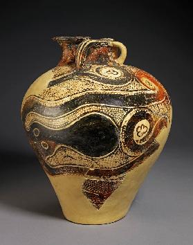 Pottery Jar with Octopus Design, Knossos, Crete, Late Minoan period II, c.1450-1400 BC (painted eart 13th
