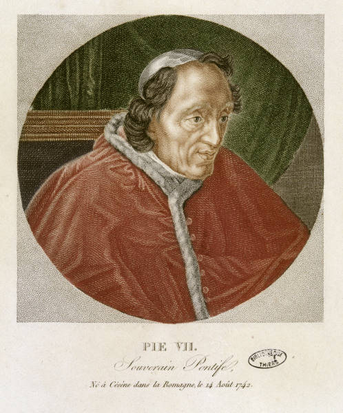 Papst Pius VII. / Kupferstich von 