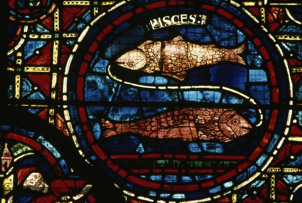 Pisces / French stained glass / 13th-c. von 