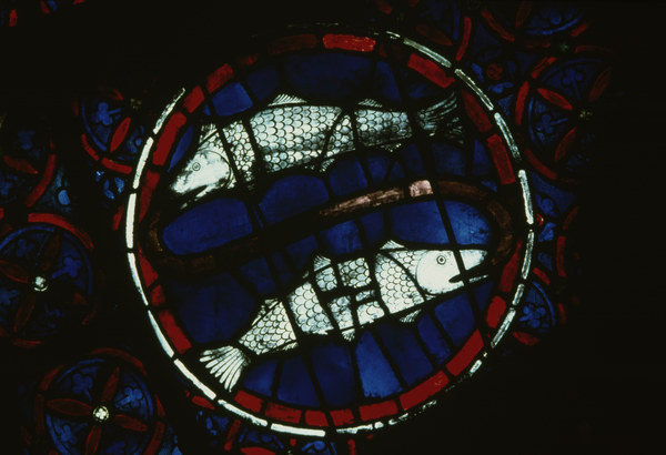 Pisces / French stained glass / 13th-c. von 