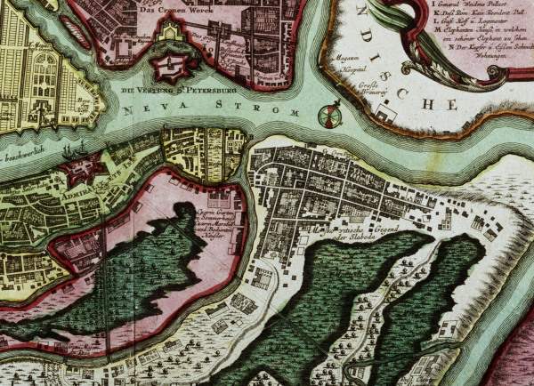 Plan von St. Petersburg 1728 von 