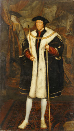 Portrait Of Thomas Howard, Third Duke Of Norfolk (1473-1553), Standing Full Length, Wearing The Orde von 