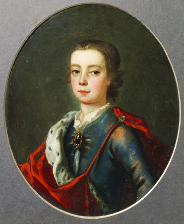 Prince Charles Edward Stuart (1720-1788), Facing Left In Blue Shot Silk Coat, White Lace Collar, Jew von 