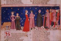 Paradise VIII f.58r Conversation with Carlo Martello, from the Divine Comedy