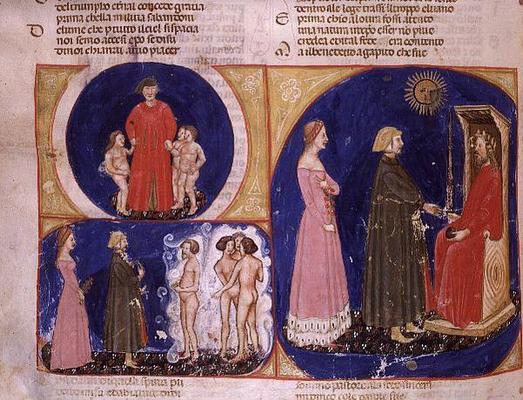 Paradiso VI f.56v Conversation with Justinian, from the Divine Comedy von 