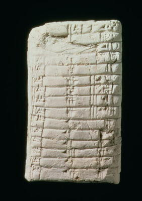 Prehistoric clay tablet with multiplication table, von 