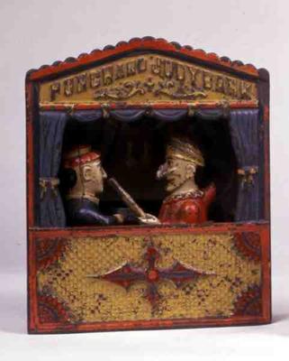 Punch and Judy mechanical bank, patented in Buffalo, New York, 1884 (cast iron) (detail from 8903) von 