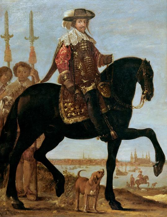 Reiterbildnis Christian IV. vor dem Sund mit Kronborg von 