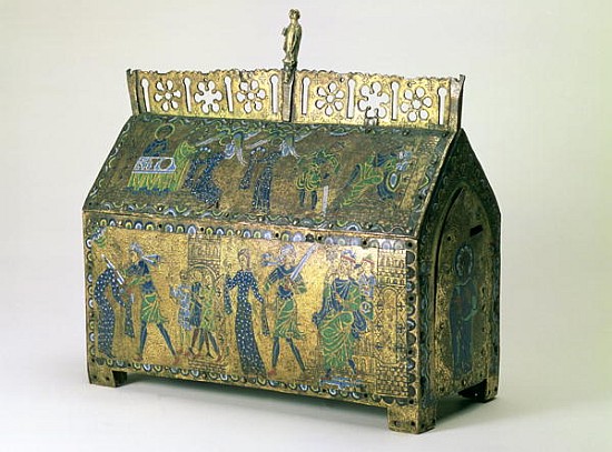 Reliquary casket of St. Valeria, Limoges, c.1170 (wood, copper gilt and champleve enamel) von 