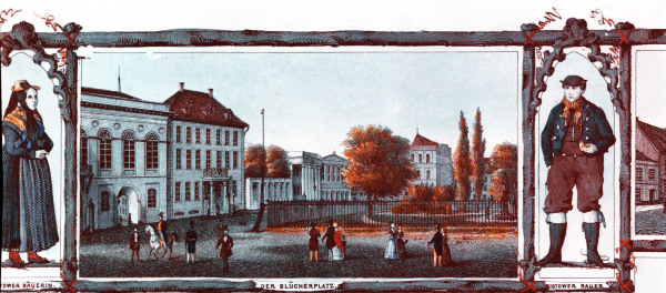 Rostock, Blücherplatz, um 1830 von 