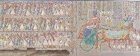 Ramses III. im Streitwagen / nach Relief